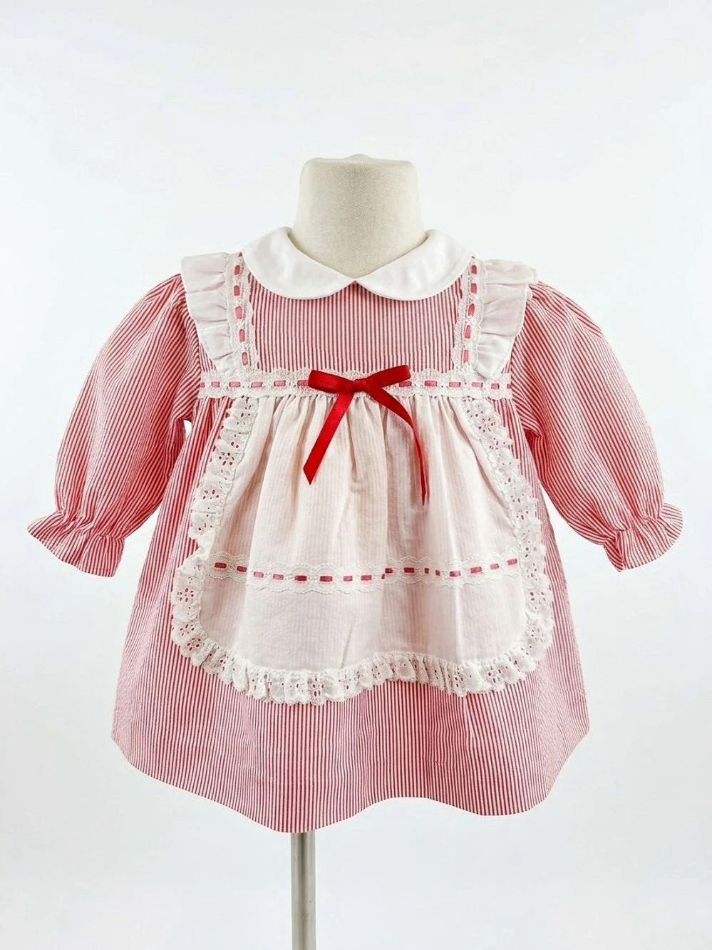 Kids Red & White Striped Dress
